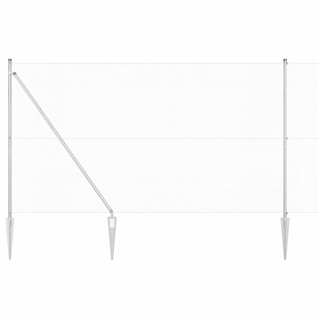 vidaXL Zaunpfosten Silber 50 x 1,5 m (16 x 16 mm Maschen) Stahl