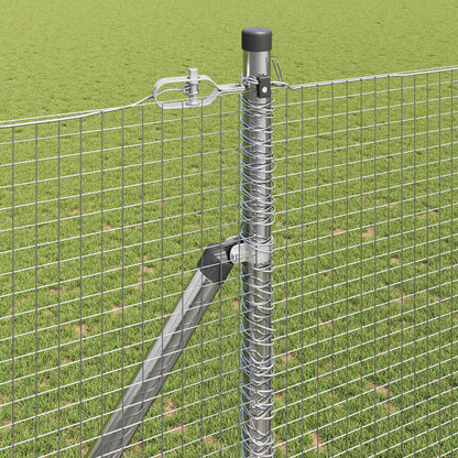 vidaXL Zaunpfosten Silber 50 x 1,5 m (19 x 19 mm Mesh) Stahl