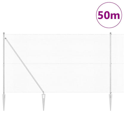 vidaXL Zaunpfosten Silber 50 x 1,5 m (25 x 25 mm Maschen) Stahl