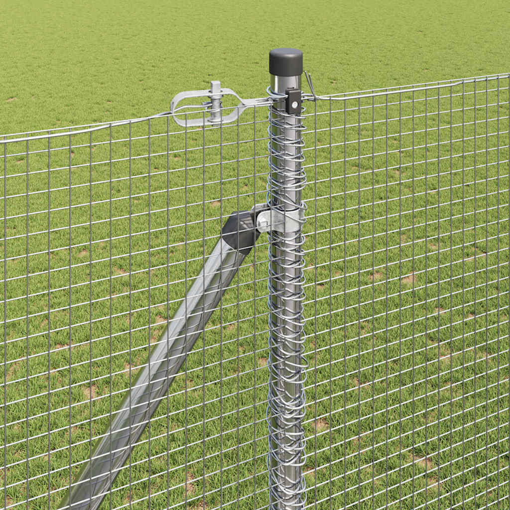 vidaXL Zaunpfosten Silber 50 x 1,6 m (16 x 16 mm Maschen) Stahl