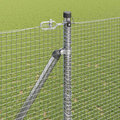 vidaXL Zaunpfosten Silber 50 x 1,6 m (16 x 16 mm Maschen) Stahl