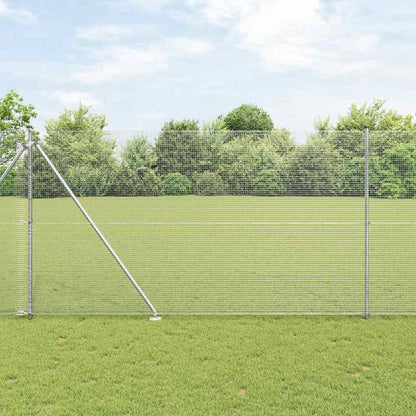 vidaXL Zaunpfosten Silber 50 x 1,6 m (16 x 16 mm Maschen) Stahl
