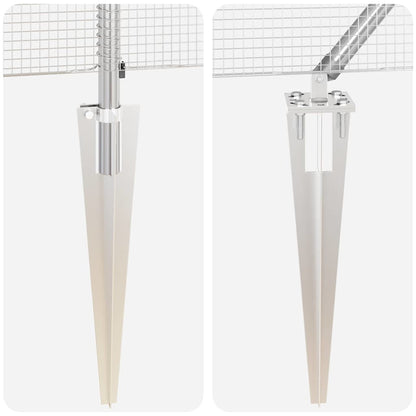 Zaunpfosten Silber 100 x 0,4 m (12 x 12 mm Netz) Stahl