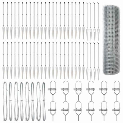 Zaunpfosten Silber 100 x 0,4 m (12 x 12 mm Netz) Stahl