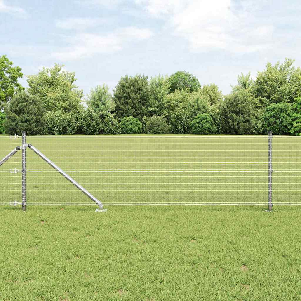 vidaXL Zaunpfosten Silber 100 x 0,4 m (19 x 19 mm Maschen) Stahl