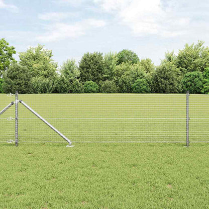 vidaXL Zaunpfosten Silber 100 x 0,5 m (25 x 25 mm Maschen) Stahl