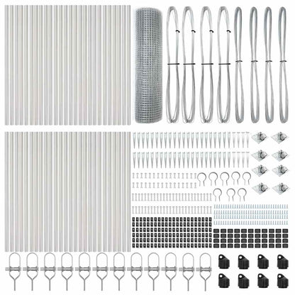 vidaXL Zaunpfosten Silber 100 x 0,6 m (16 x 16 mm Maschenweite) Stahl