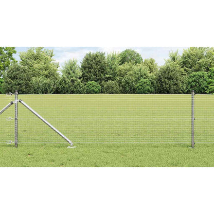vidaXL Zaunpfosten Silber 100 x 0,6 m (25 x 25 mm Maschen) Stahl