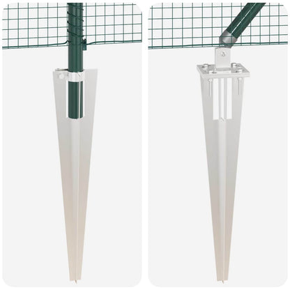 vidaXL Zaunpfosten Grün 10 x 0,4 m (19 x 19 mm Netz) Stahl und PVC