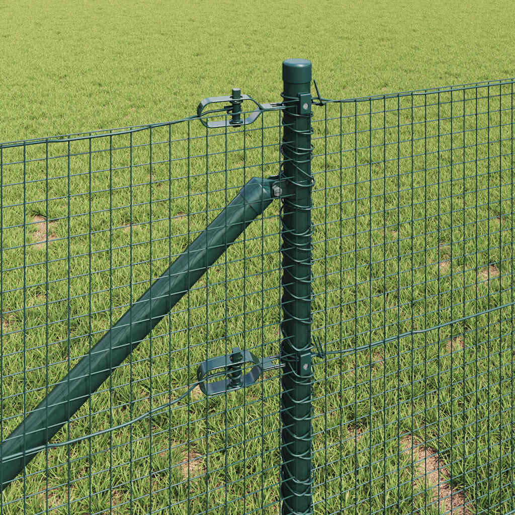 vidaXL Zaunpfosten Grün 10 x 0,4 m (19 x 19 mm Netz) Stahl und PVC