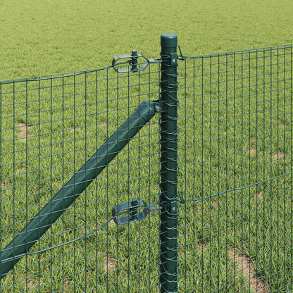 vidaXL Zaunpfosten Grün 10 x 0,4 m (19 x 19 mm Netz) Stahl und PVC