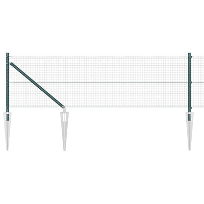 vidaXL Zaunpfosten Grün 10 x 0,4 m (19 x 19 mm Netz) Stahl und PVC