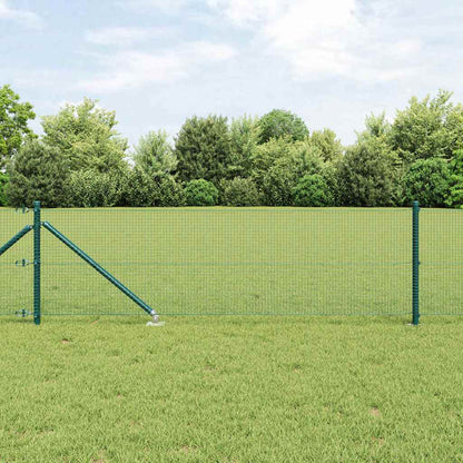 vidaXL Zaunpfosten Grün 10 x 0,6 m (16 x 16 mm Netz) Stahl und PVC