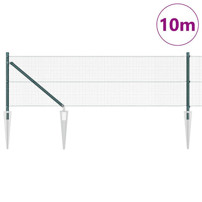 vidaXL Zaunpfosten Grün 10 x 0,6 m (16 x 16 mm Netz) Stahl und PVC