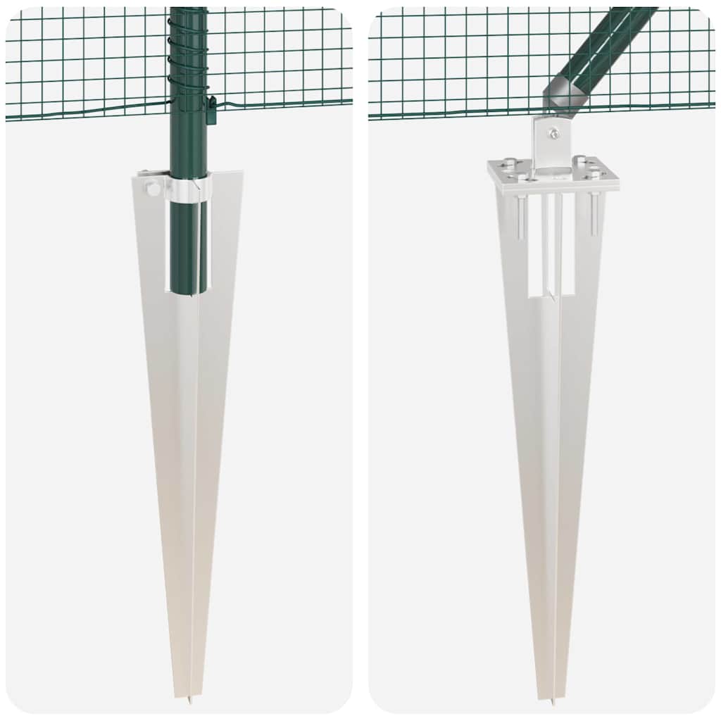 Zaunpfosten Grün 10 x 0,8 m (16 x 16 mm Draht) Stahl und PVC