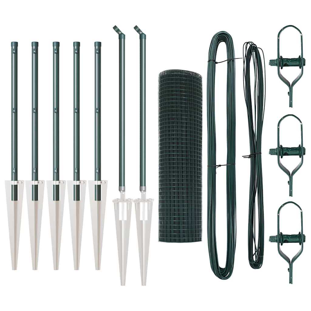 Zaunpfosten Grün 10 x 0,8 m (16 x 16 mm Draht) Stahl und PVC