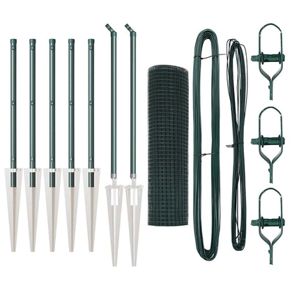 Zaunpfosten Grün 10 x 0,8 m (16 x 16 mm Draht) Stahl und PVC