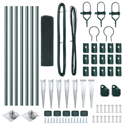 Zaunpfosten Grün 10 x 0,8 m (16 x 16 mm Draht) Stahl und PVC