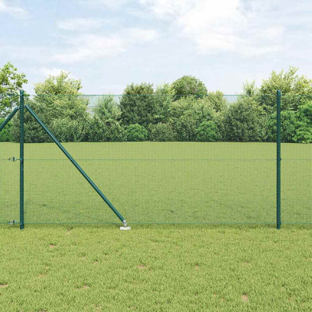 vidaXL Zaunpfosten Grün 10 x 1 m (12 x 12 mm Maschen ) Stahl