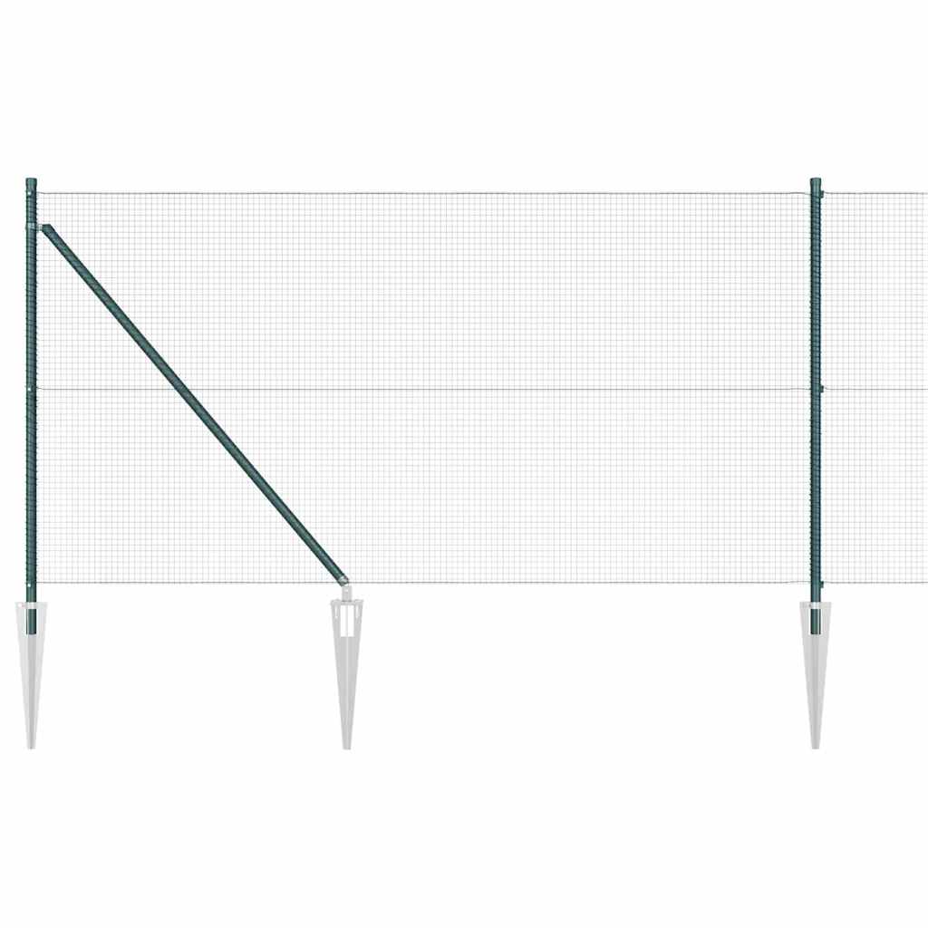 vidaXL Zaunpfosten Grün 10 x 1 m (16 x 16 mm Maschen) Stahl