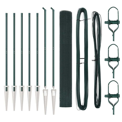 Zaunpfosten Grün 10 x 1 m (25 x 25 mm Maschen ) Stahl