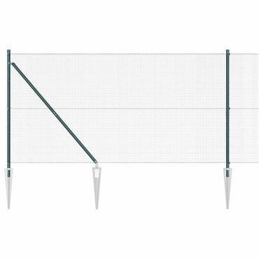 vidaXL Zaunpfosten Grün 10 x 1,4 m (16 x 16 mm Maschen) Stahl und PVC