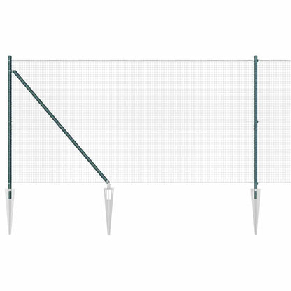 vidaXL Zaunpfosten Grün 10 x 1,4 m (16 x 16 mm Maschen) Stahl und PVC