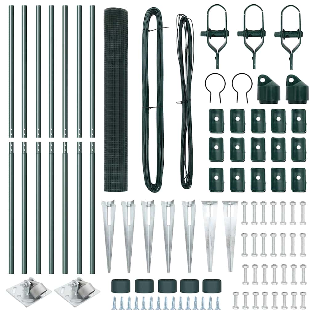 Zaunpfosten Grün 10 x 1,4 m (19 x 19 mm Drahtgewebe)