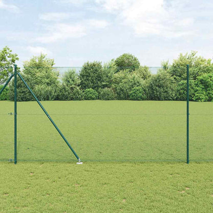 vidaXL Zaunpfosten Grün 10 x 1,5 m (16 x 16 mm Gitter) Stahl und PVC