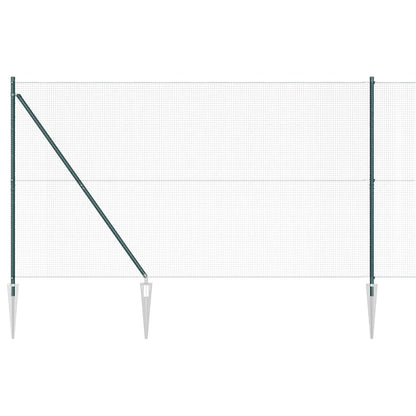 vidaXL Zaunpfosten Grün 10 x 1,5 m (16 x 16 mm Gitter) Stahl und PVC
