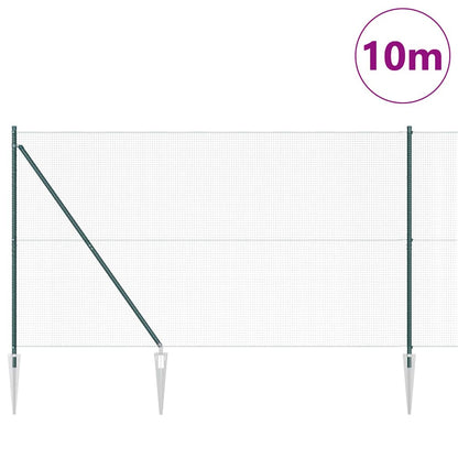 vidaXL Zaunpfosten Grün 10 x 1,5 m (16 x 16 mm Gitter) Stahl und PVC