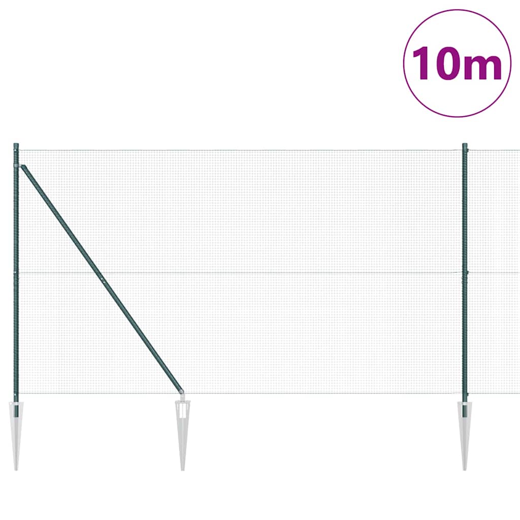 vidaXL Zaunpfosten Grün 10 x 1,6 m (16 x 16 mm Maschenweite)