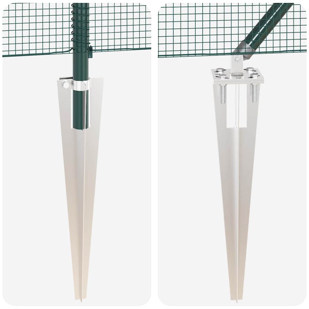 Zaunpfosten Grün 25 x 0,6 m (12 x 12 mm Maschen) Stahl und PVC