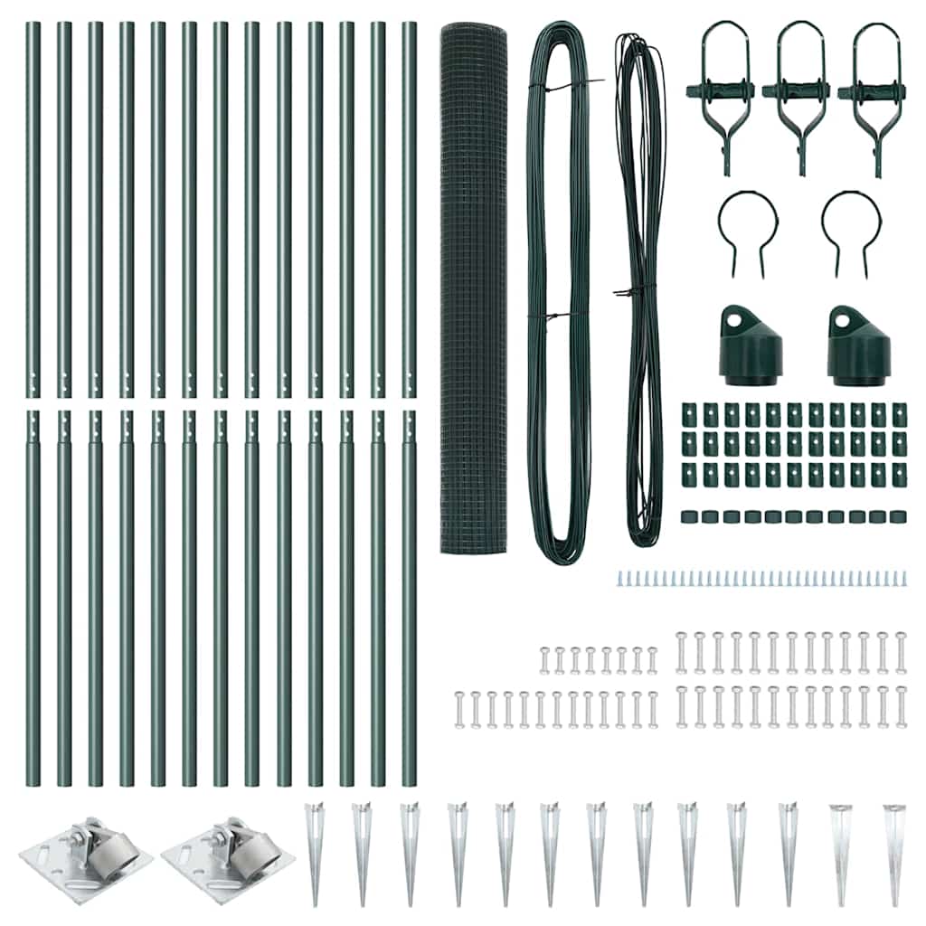 Zaunpfosten Grün 25 x 1 m (19 x 19 mm Draht) Stahl