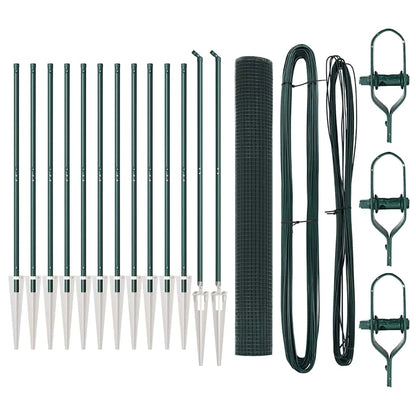 Zaunpfosten Grün 25 x 1,2 m (25 x 25 mm Netz) Stahl und PVC