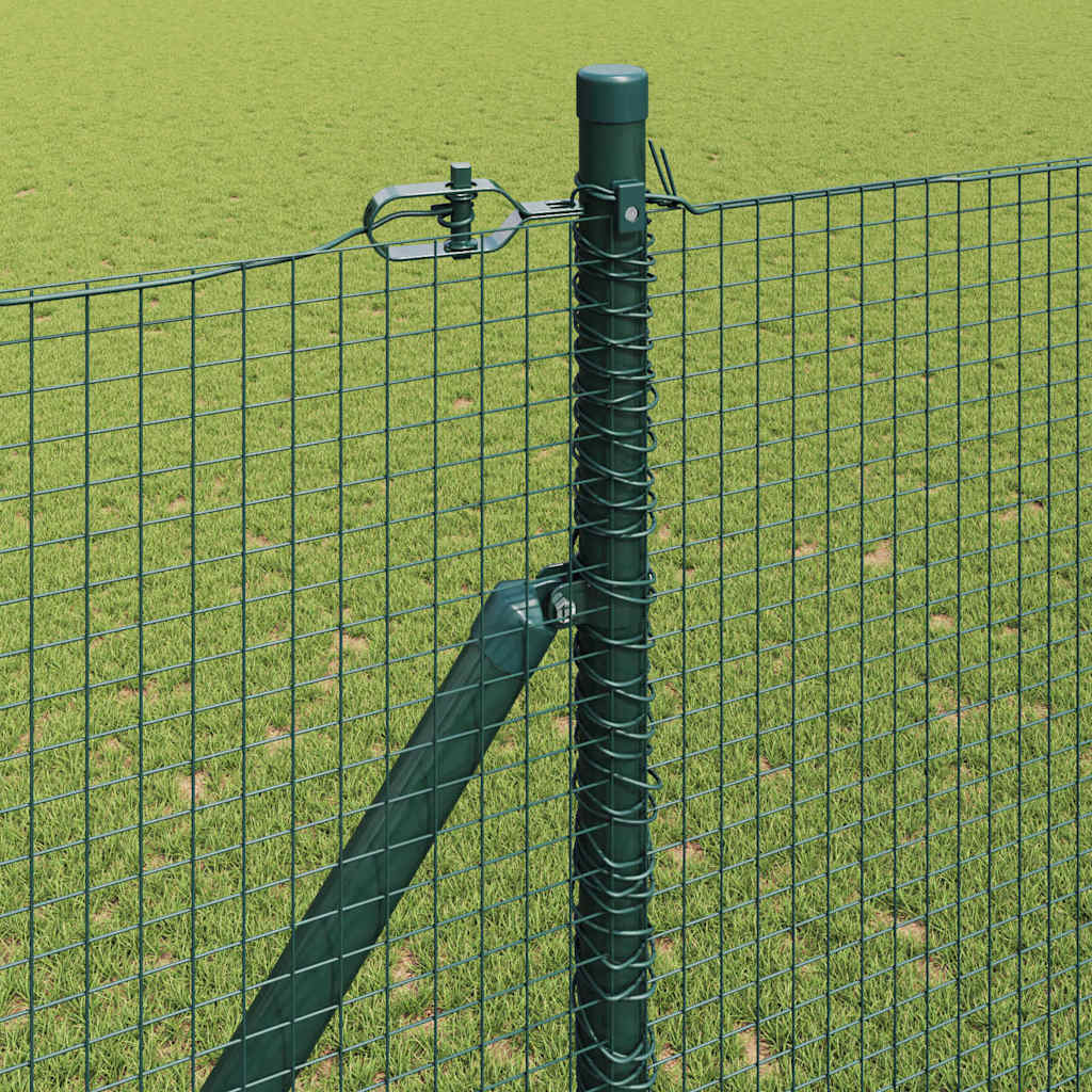 vidaXL Poteau de clôture vert 25 x 1,4 m (maille 19 x 19 mm) acier et PVC