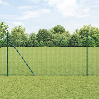 vidaXL Poteau de clôture vert 25 x 1,4 m (maille 19 x 19 mm) acier et PVC