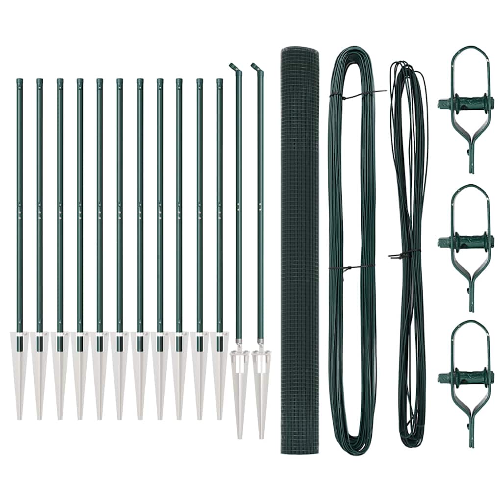 Zaunpfosten Grün 25 x 1,5 m (25 x 25 mm Maschendraht) Stahl