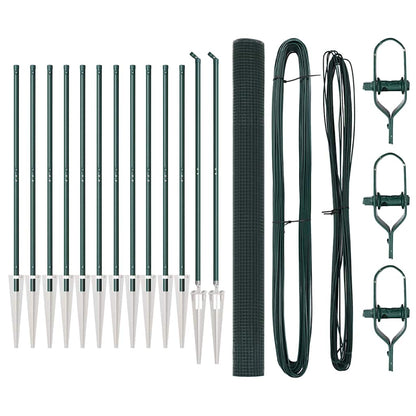 Zaunpfosten Grün 25 x 1,5 m (25 x 25 mm Maschendraht) Stahl