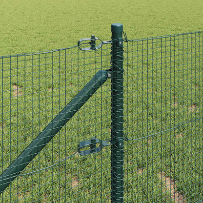 vidaXL Zaunpfosten Grün 50 x 0,4 m (16 x 16 mm Netz) Stahl und PVC