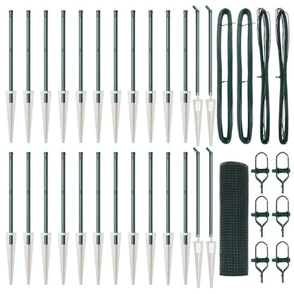 Zaunpfosten Grün 50 x 0,4 m (19 x 19 mm Maschen) Stahl und PVC