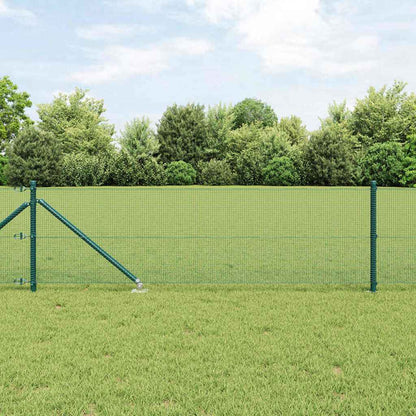 vidaXL Poteau de clôture vert 50 x 0,6 m (maille 12 x 12 mm) Acier et PVC