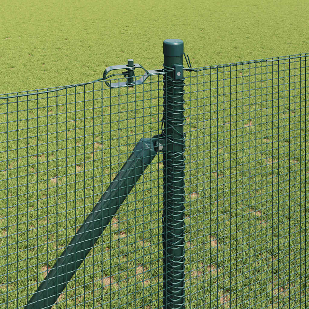 vidaXL Poteau de clôture vert 50 x 1 m (mailles 12 x 12 mm) acier et PVC