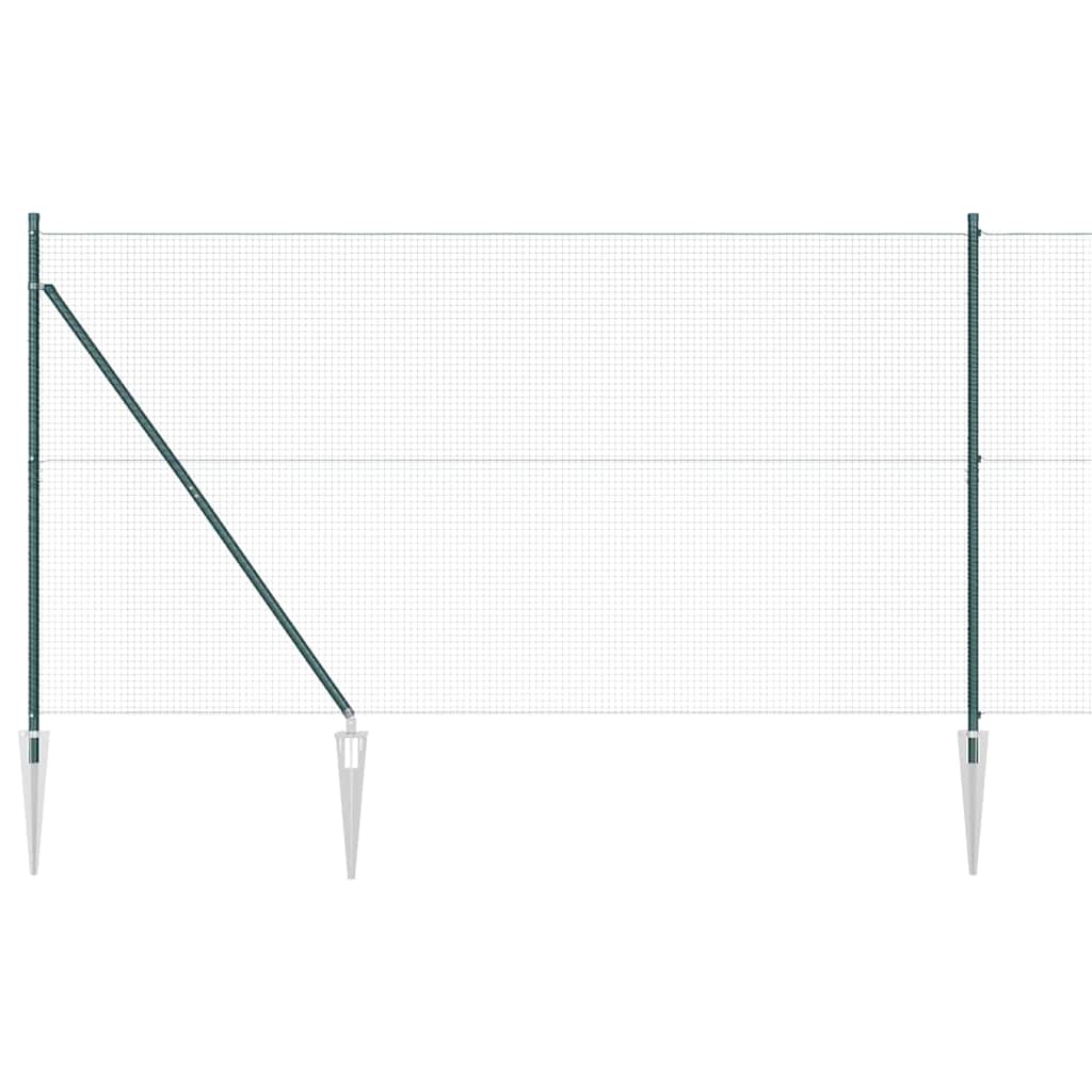 vidaXL Zaunpfosten Grün 50 x 1,4 m (Masche 19 x 19 mm) Stahl und PVC