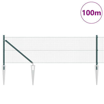 vidaXL Zaunpfosten Grün 100 x 0,5 m (16 x 16 mm Maschen) Stahl und PVC
