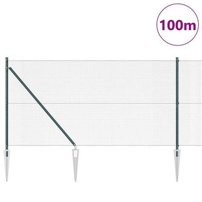vidaXL Zaunpfosten Grün 100 x 1 m (12 x 12 mm Maschen) Stahl und PVC