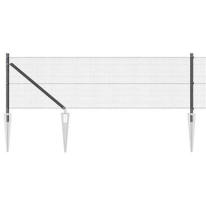 vidaXL Zaunpfosten Grau 10 x 0,4 m (12 x 12 mm Maschen) Stahl und PVC