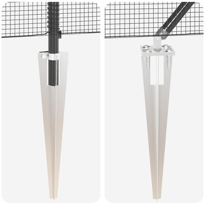 Zaunpfosten Grau 10 x 0,5 m (12 x 12 mm Netz) Stahl