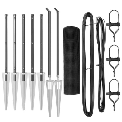 Zaunpfosten Grau 10 x 0,5 m (16 x 16 mm Netz) Stahl