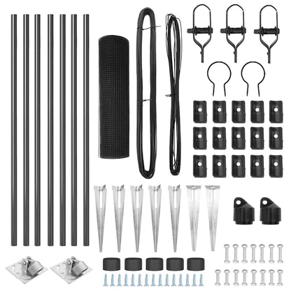 Zaunpfosten Grau 10 x 0,5 m (16 x 16 mm Netz) Stahl